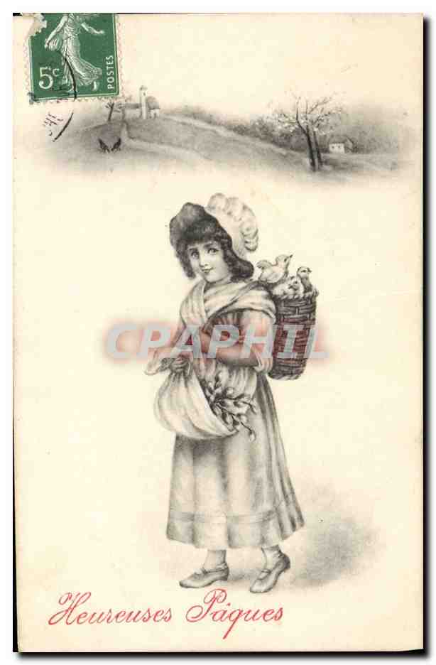 CPA Fantaisie Illustrateur Enfants Poussins Paques