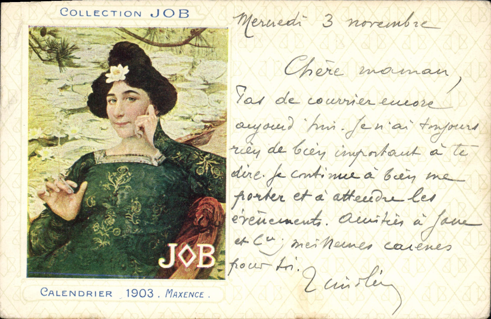 CPA Fantaisie Illustrateur Job Calendrier 1903 Maxence TOP 