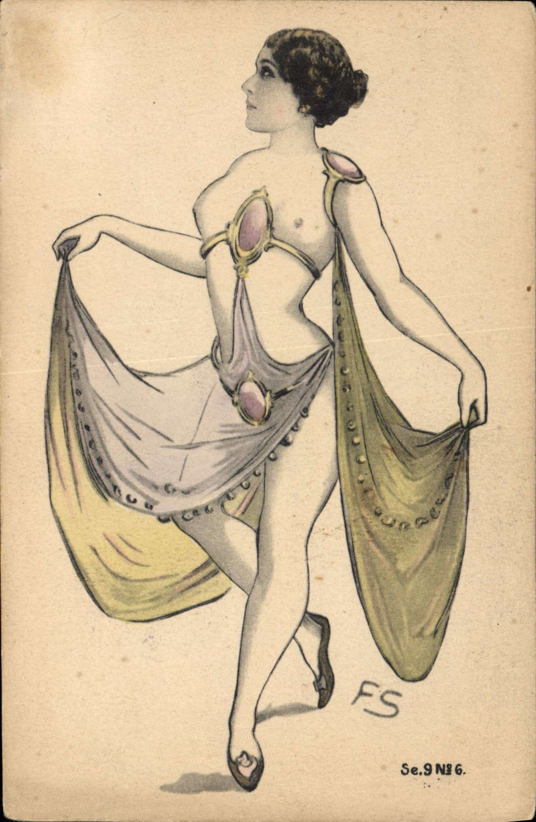 CPA Fantaisie Illustrateur Femme TOP Nu erotique 