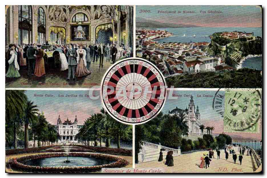 CPA Casino Monte Carlo Les jardins Principaute de Monaco 