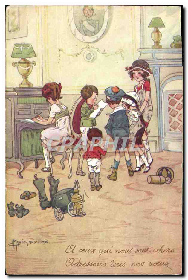 Enfants dans une pièce — illustration de Manecy — éditeur Color Paris, n°132