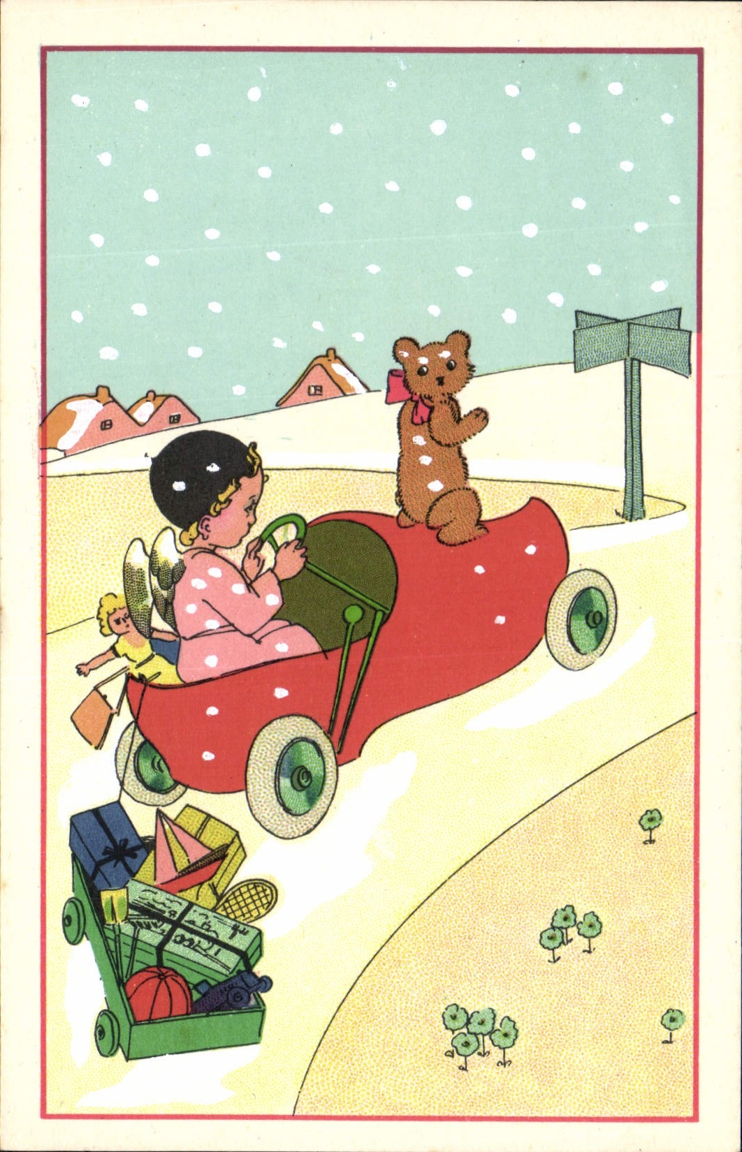 CPA Fantaisie Illustrateur Marechaux Automobile Ours 
