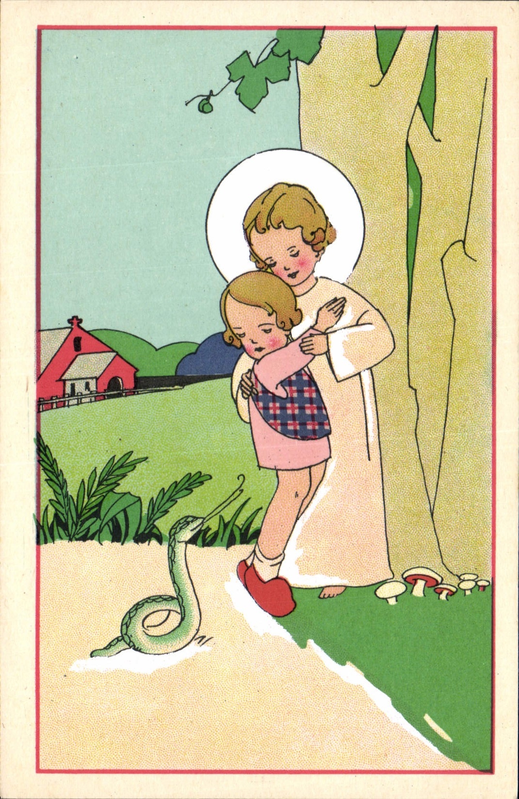 Sainte Enfance — Der hl. Johannes der Täufer schützt ein Kind vor einer Schlange — Bouasse-Jeune et Cie, P.C.26