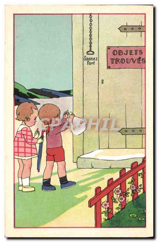 CPA Fantaisie Illustrateur Marechaux Enfants Objets trouves 