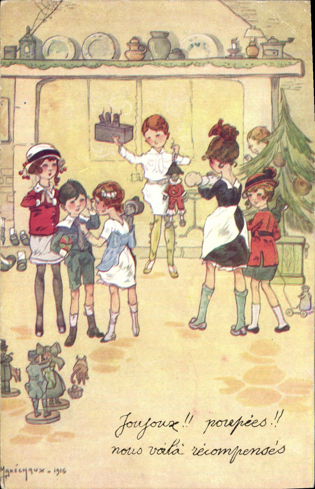 CPA Fantaisie Illustrateur Marechaux Enfants 