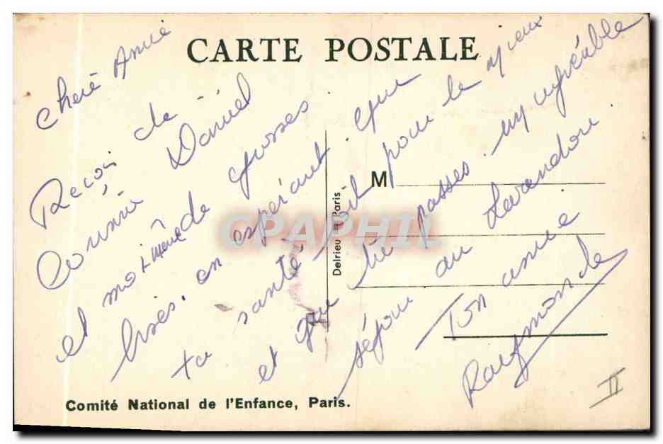 Deux enfants avec valise et panier — Grande Vacances ! — Peatrice Mallet — Verso
