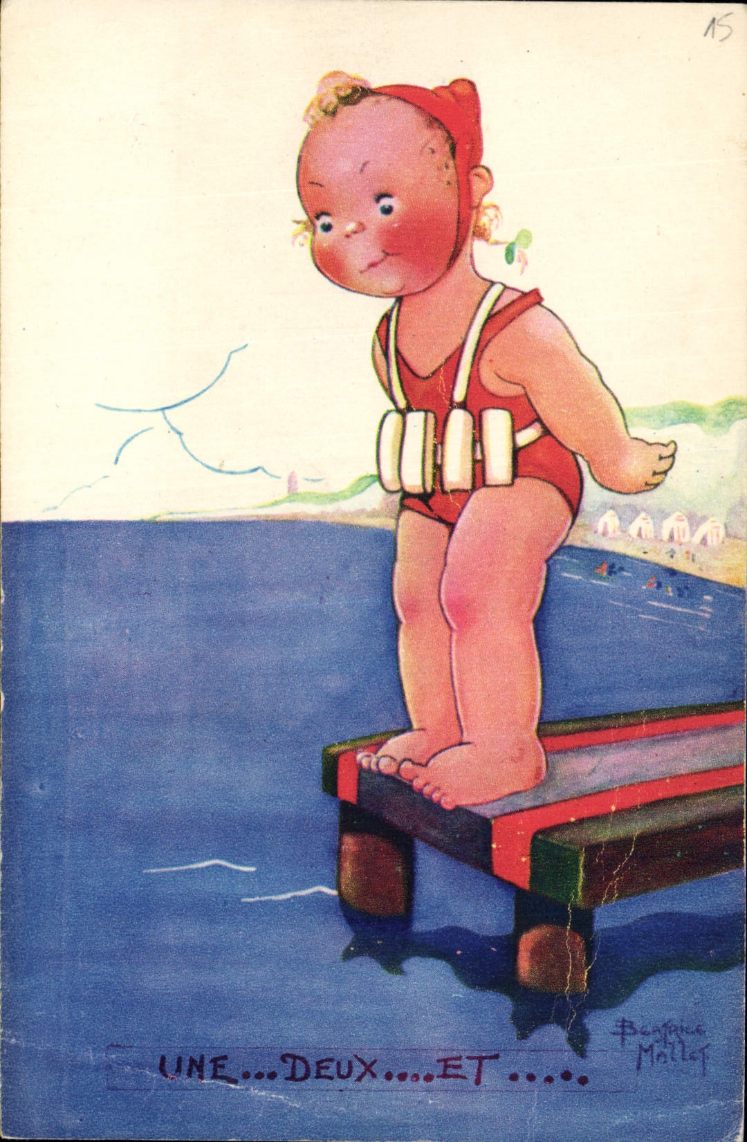 CPA Fantaisie Illustrateur Mallet Enfant Une deux et 