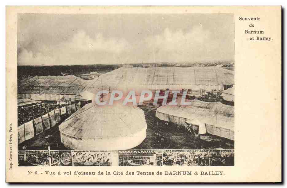 CPA Cirque Barnum et Bailey Vue a vol d'oiseau de la Cite des tentes 