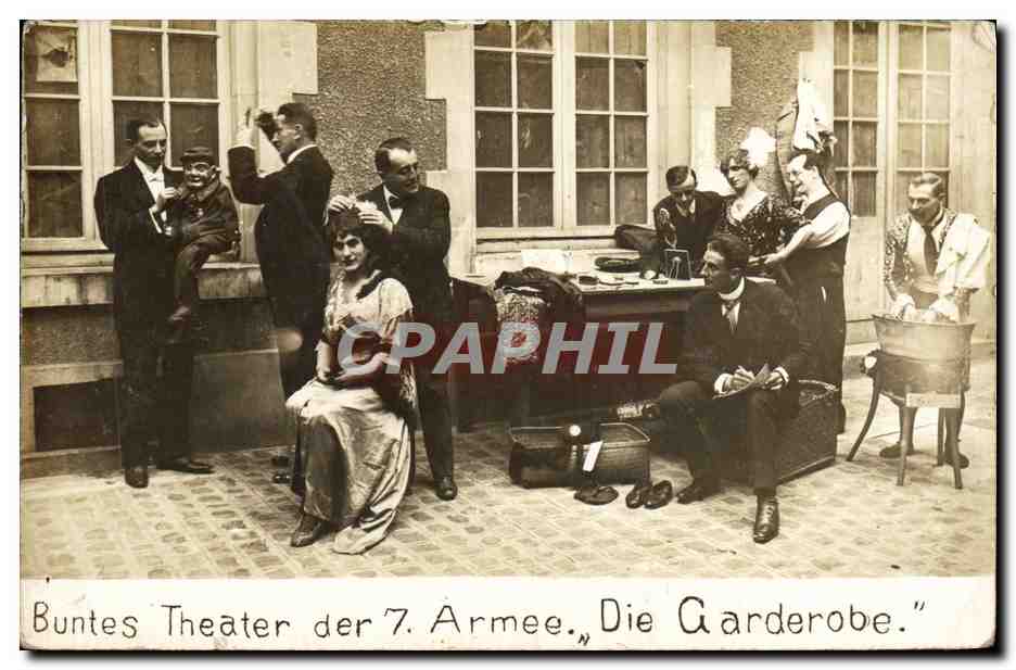 CPA Cirque Buntes Theater der 7 armee Die Garderobe Militaria 