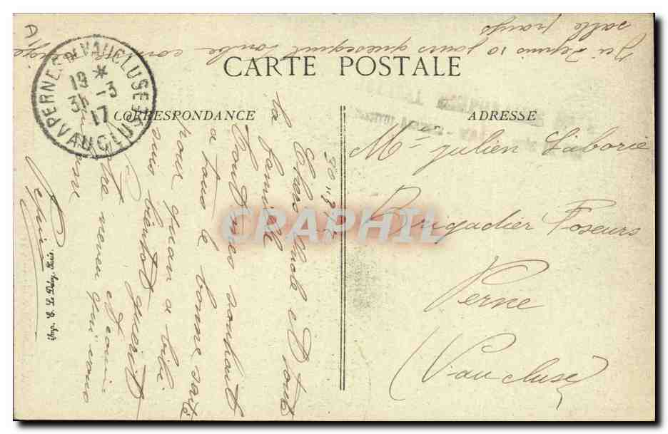 L'Auvergne pittoresque — Le Cabrettaire — V.D.C. n° 4853 — Verso