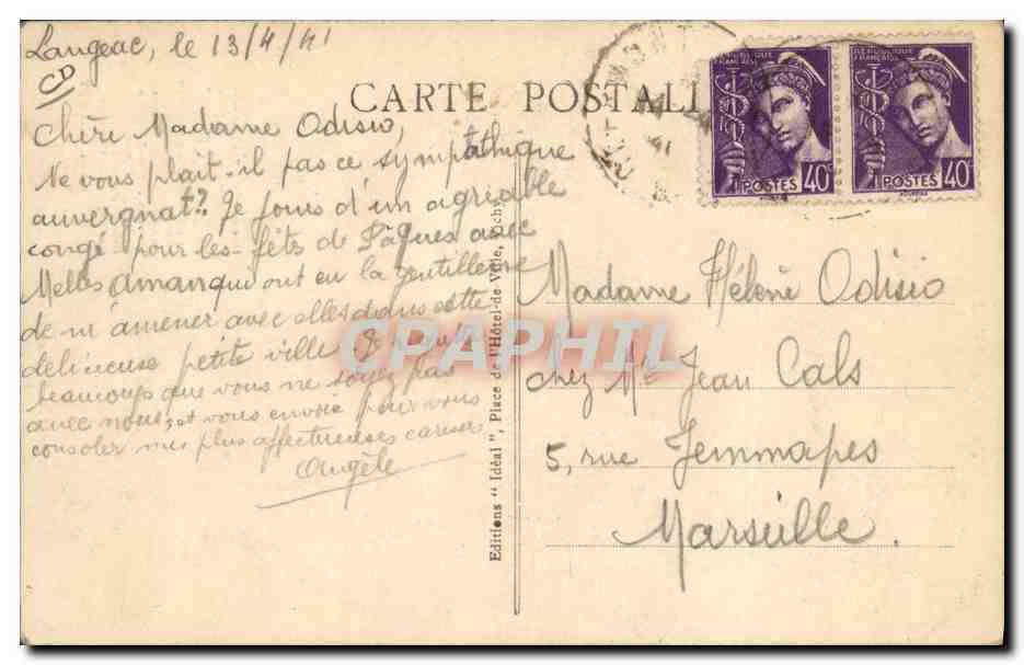 Le Cabrettoire — Types d'Auvergne — Éditions 'Idéal' — Achterkant