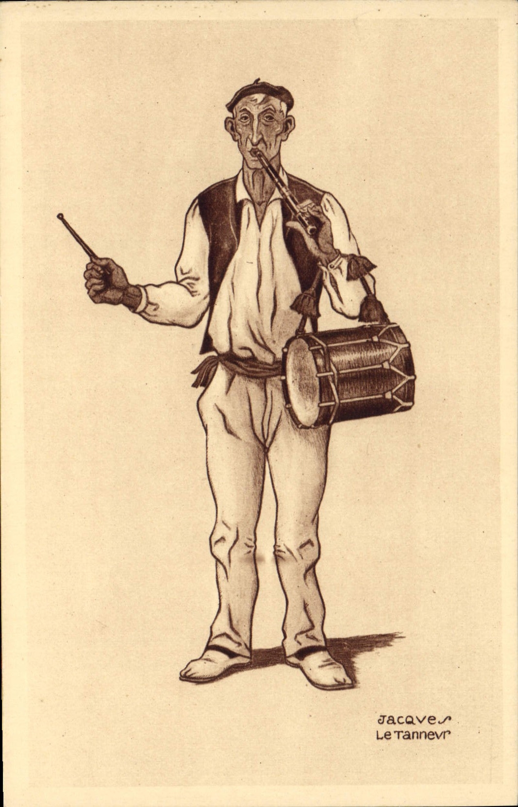 Joueur de Chirola — Au Pays Basque — Éditions Artistiques Raymond Bergevin