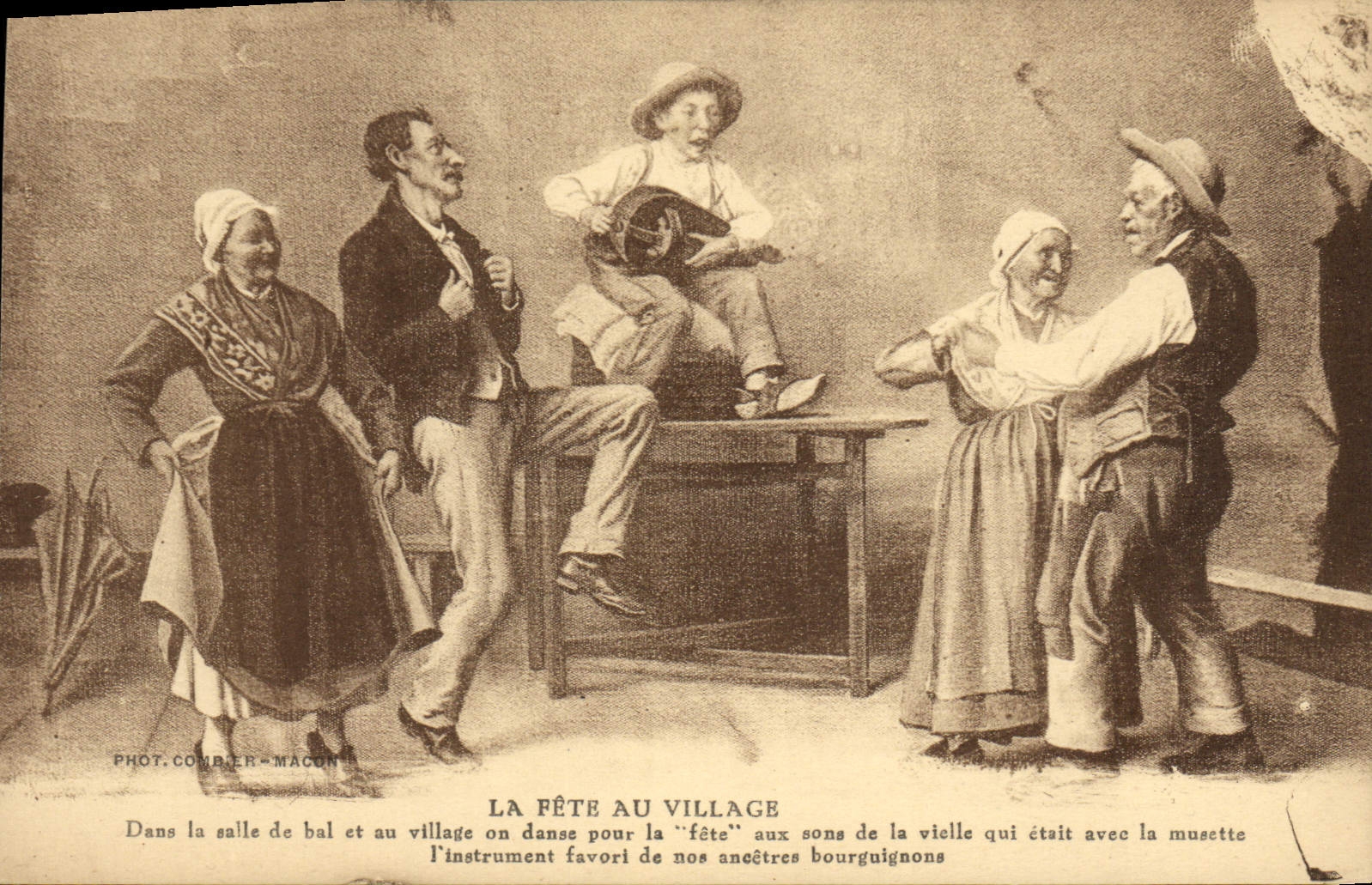 La fête au village — scène de danse bourguignonne — Phot. Combar-Macon