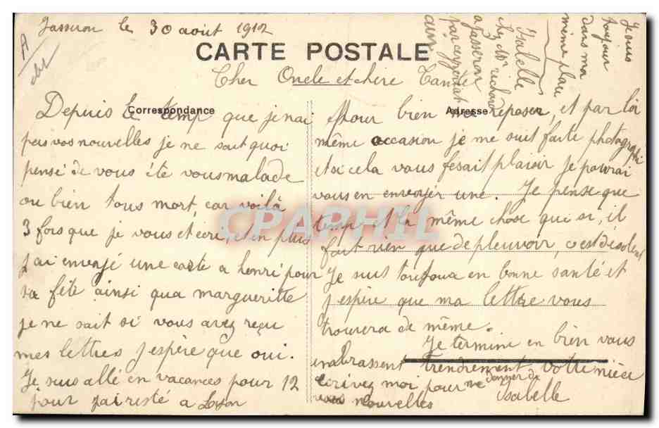 CPA Folklore La Grande Veillee en Bresse — Verso