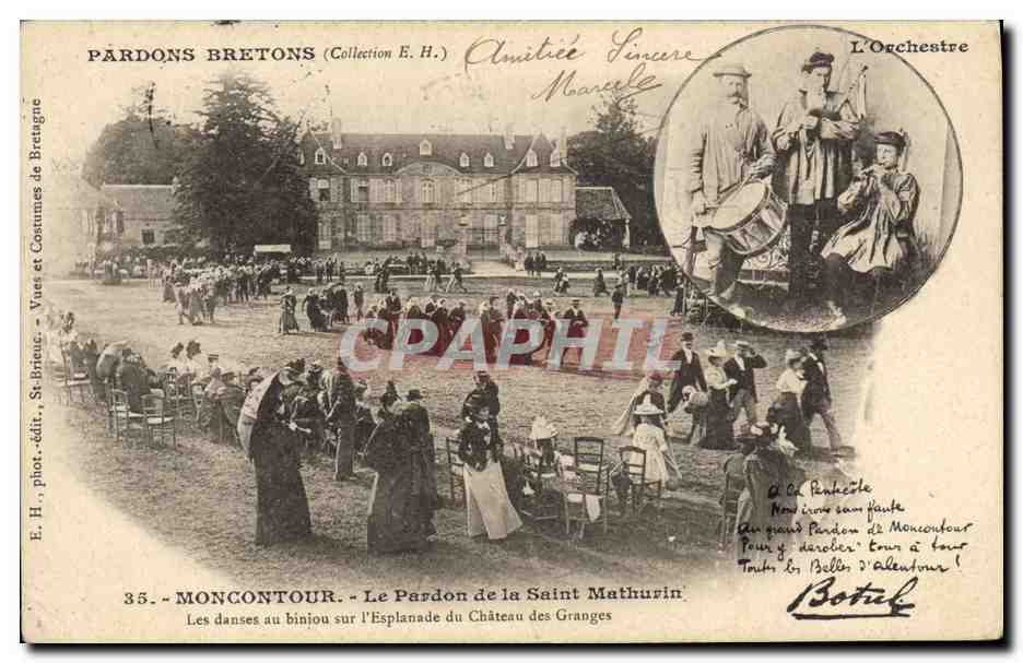 Moncontour — Les danses au binion sur l'Esplanade du Château des Granges — E. H., phot.-édit., St-Brieuc