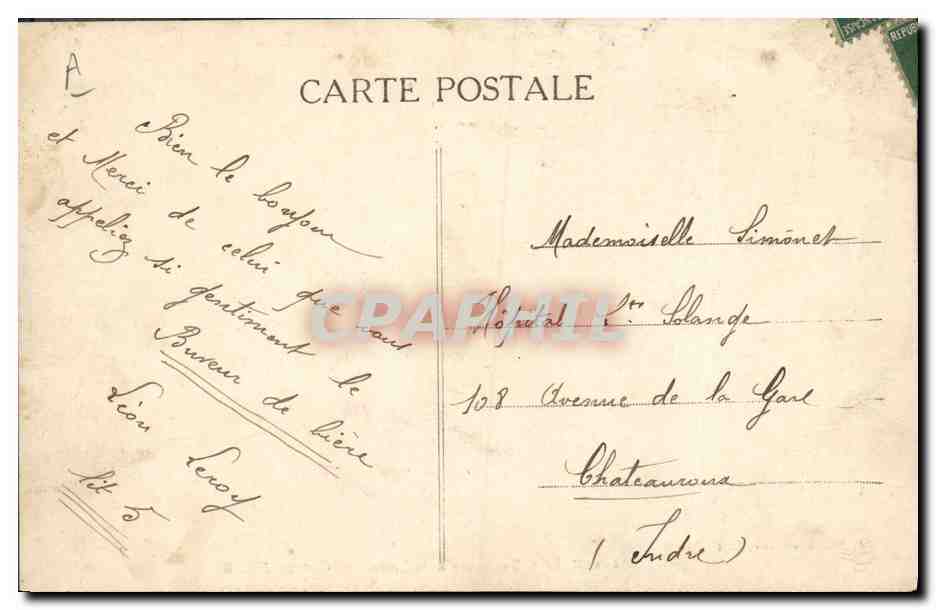 Les Maîtres Sonneurs à la Statue de George SAND — L. Montu, éditeur, La Châtre — Verso