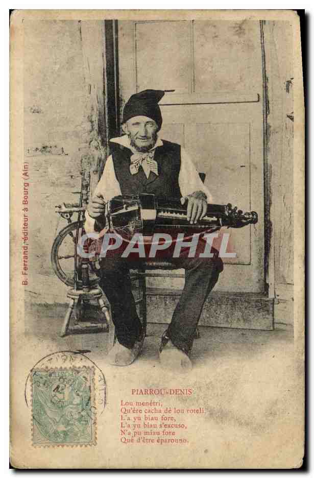 Piarrou-Denis — Musicien jouant de la mandoline — B. Ferrand, éditeur à Bourg (Ain)