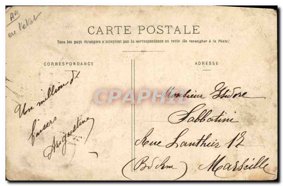 Piarrou-Denis — Musicien jouant de la mandoline — B. Ferrand, éditeur à Bourg (Ain) — Verso