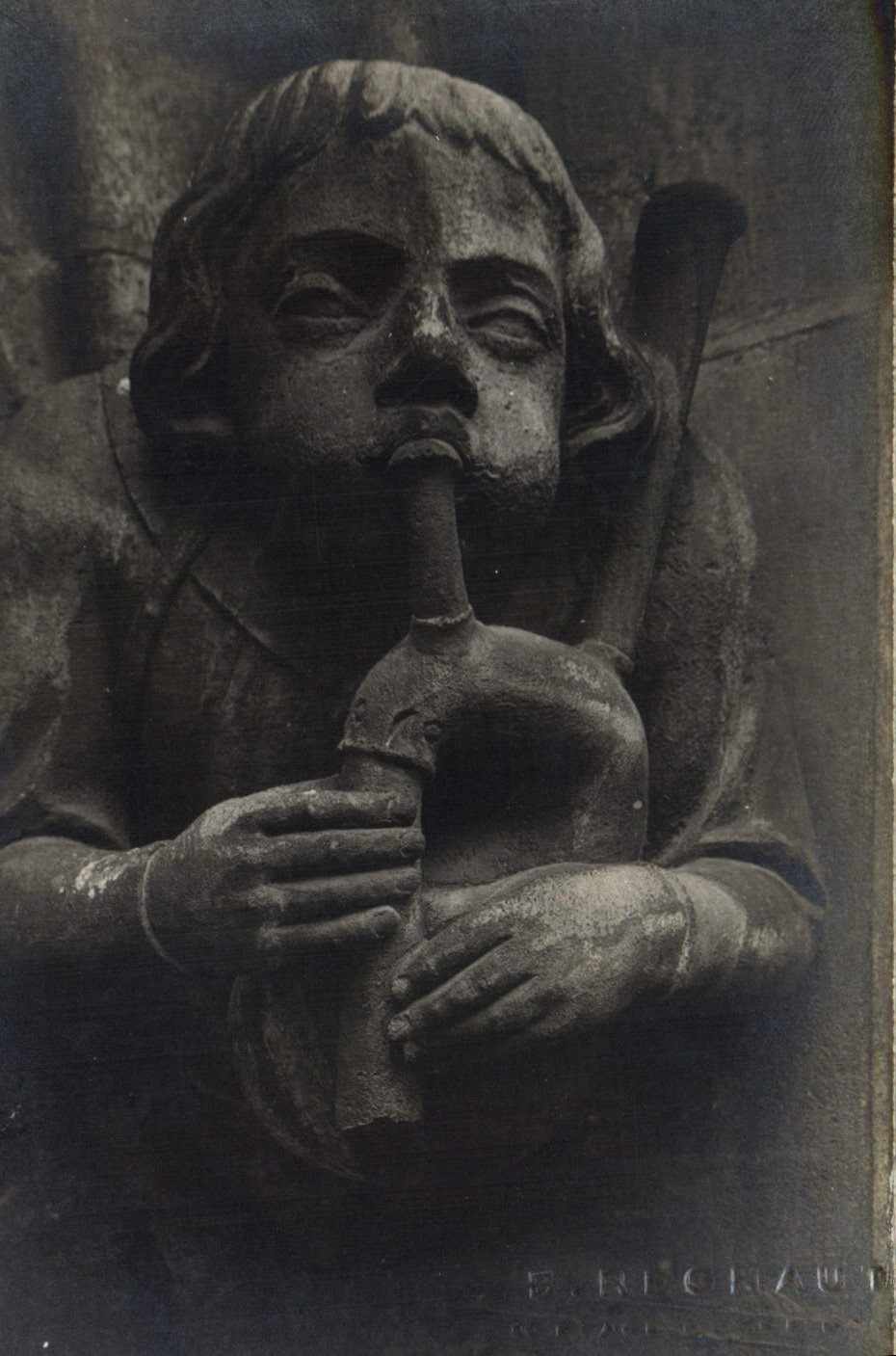 Statue d'ange musicien — sculpture de E. Richault — éditeur CPAPHIL