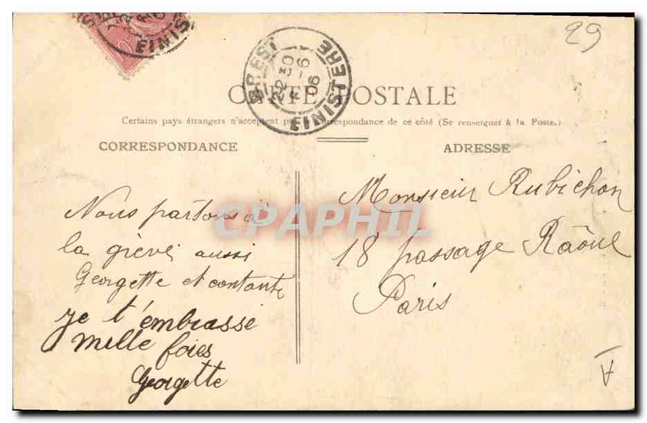 Brest — Joueur de Biniou — Éditeur non identifié, n° 250 — Reverso