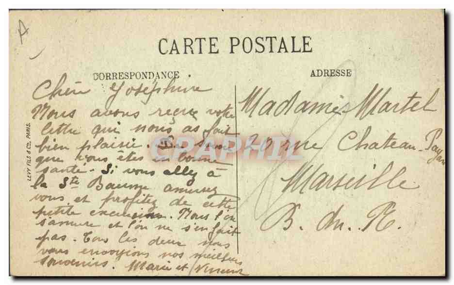 Homme de Quimper jouant de la Bombarde — LL. — Méœurs et Types Bretons — n°38 — Reverso