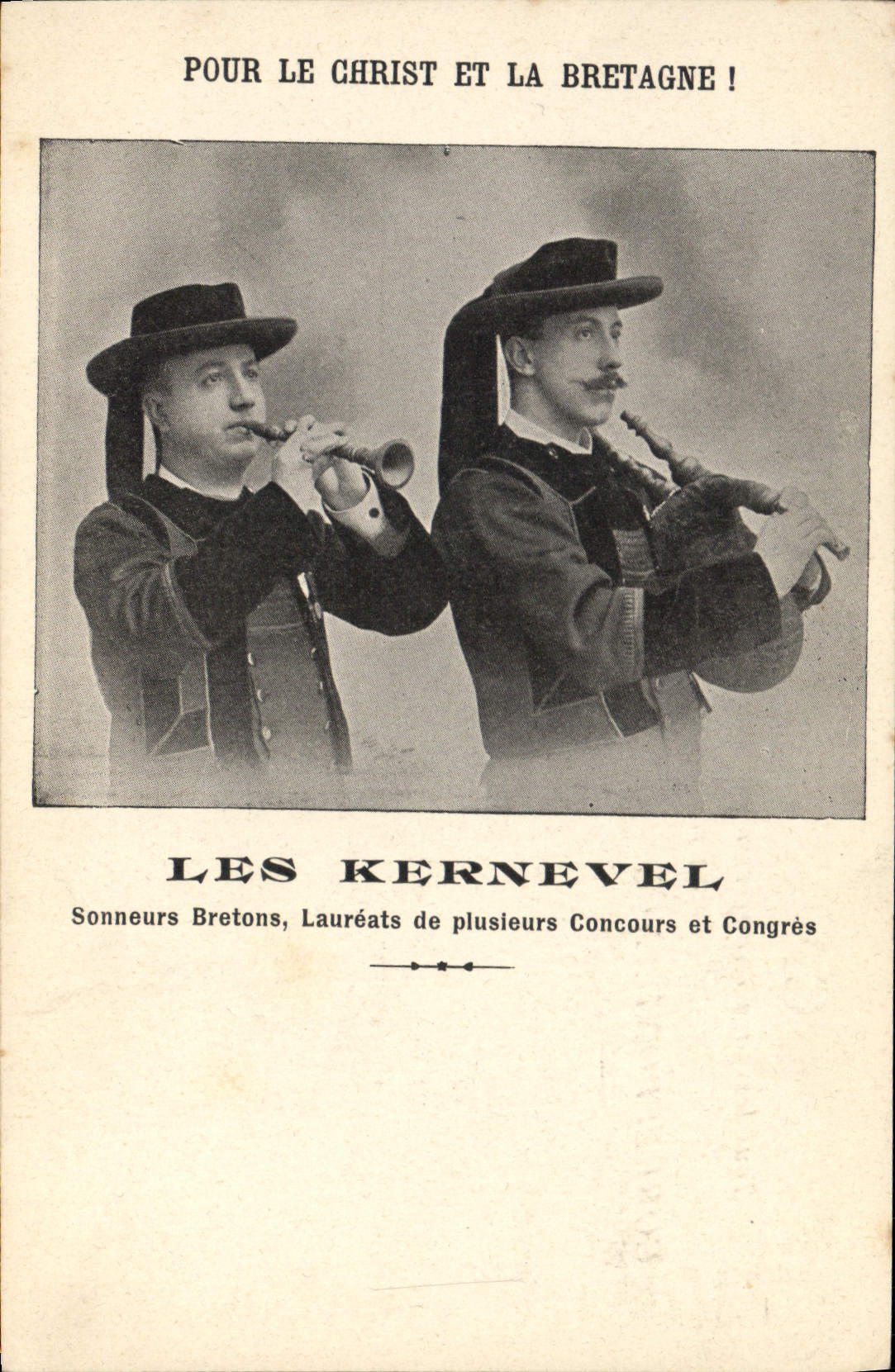 Les Kernevel — Sonneurs Bretons, Lauréats de plusieurs Concours et Congrès — Éditeur non visible