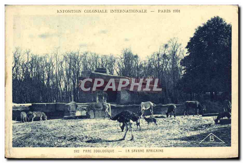 CPA Paris Exposition coloniale internationale 1931 Parc zoologique La savane africaine 