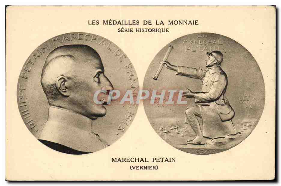 Maréchal Pétain — Les médailles de la Monnaie, série historique — Vernier
