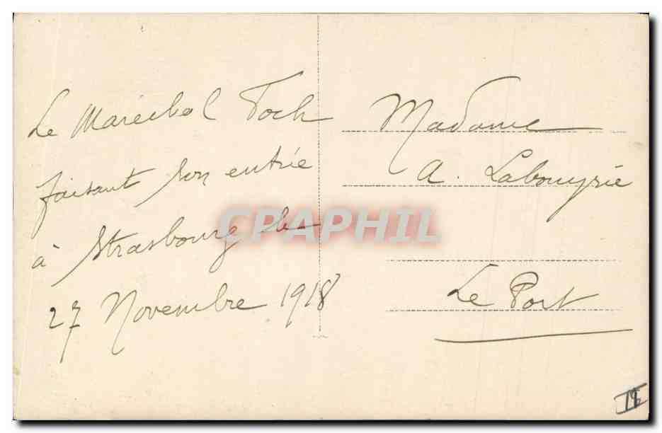 CPA Militaria Marechal Foch  — Verso