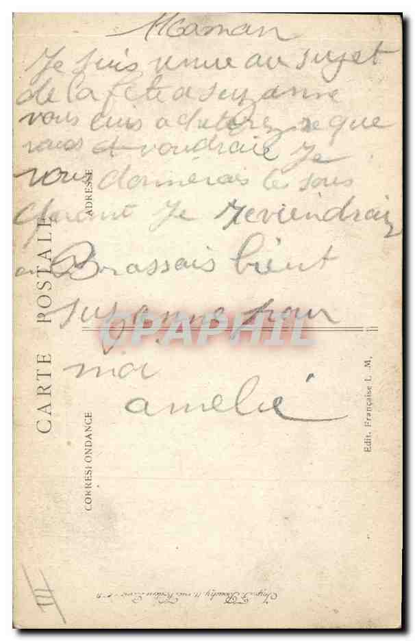 CPA Militaria Pour Papa Enfants Lettres  — Rückseite