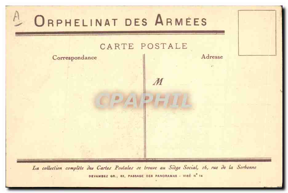 CPA Militaria Enfants orphelinat des Armees Avion Lune  — Rückseite