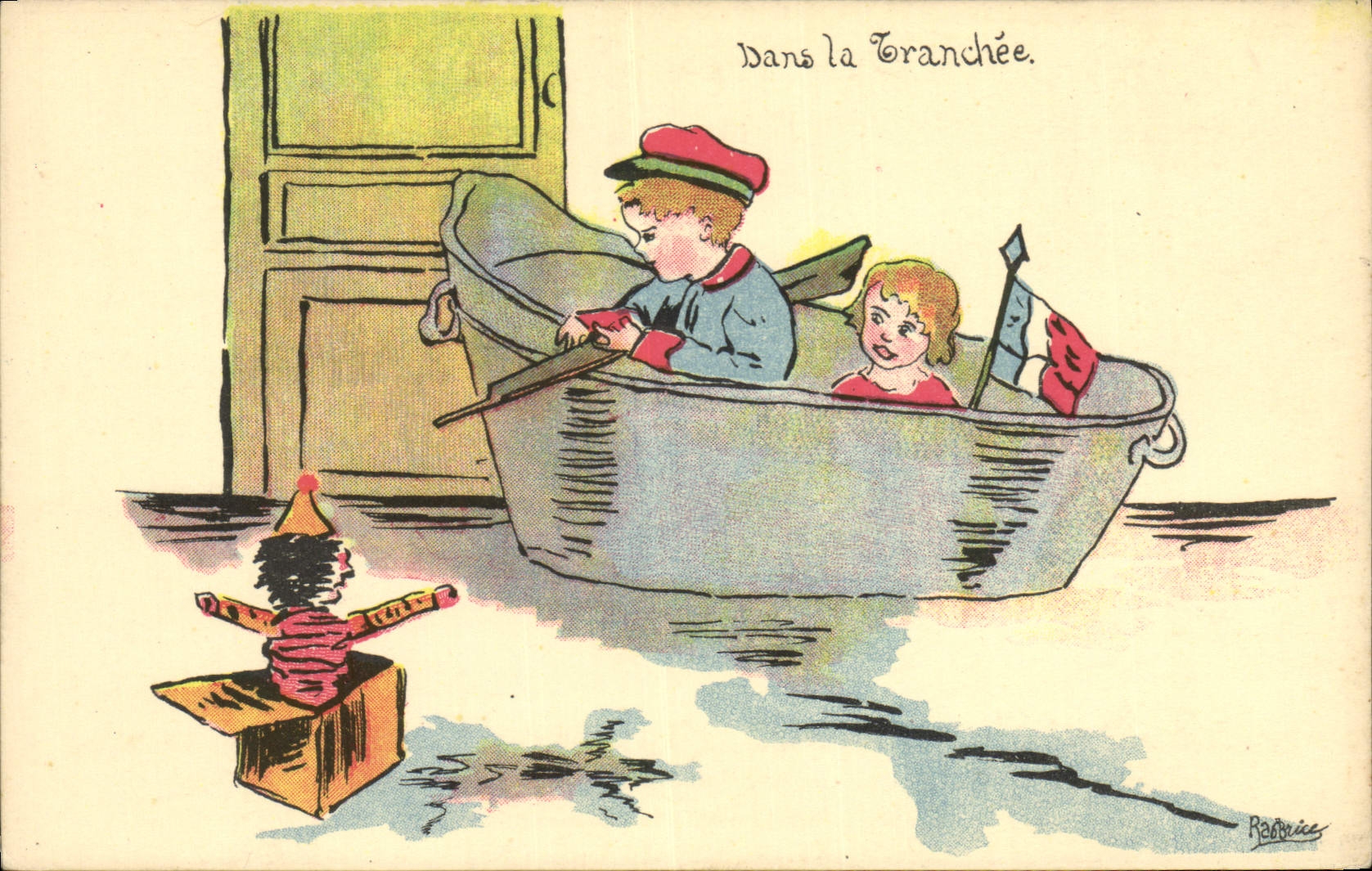 CPA Militaria Enfants orphelinat des Armees Baignoire 