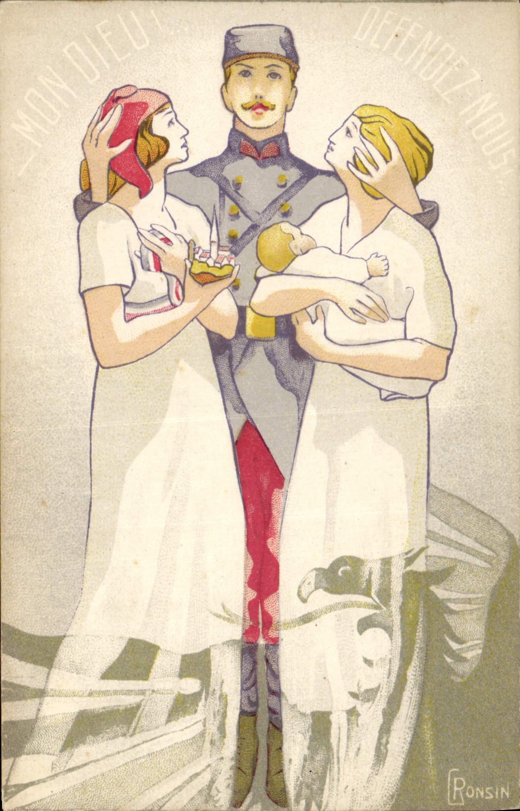 CPA Militaria Mon Dieu Defendez nous Marianne 