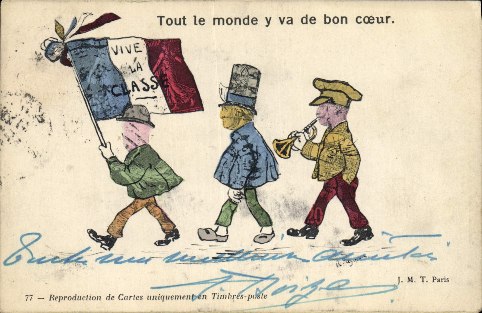 CPA Militaria Semeuse Tout le monde y va de bon coeur Enfants 