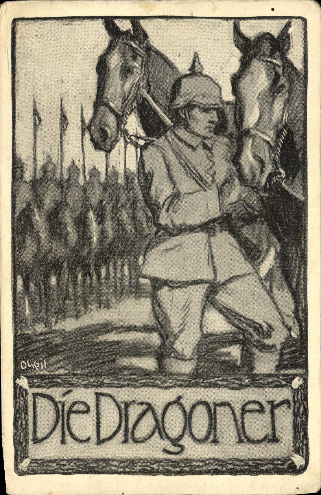 CPA Militaria Die Dragoner 