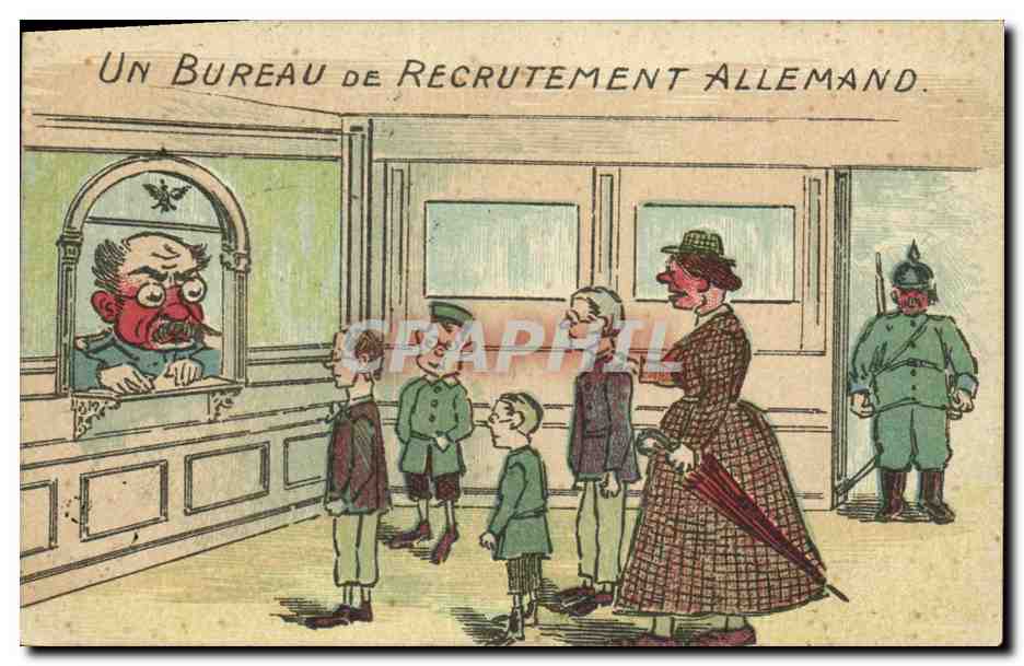 CPA Militaria un bureau de recrutement allemand 