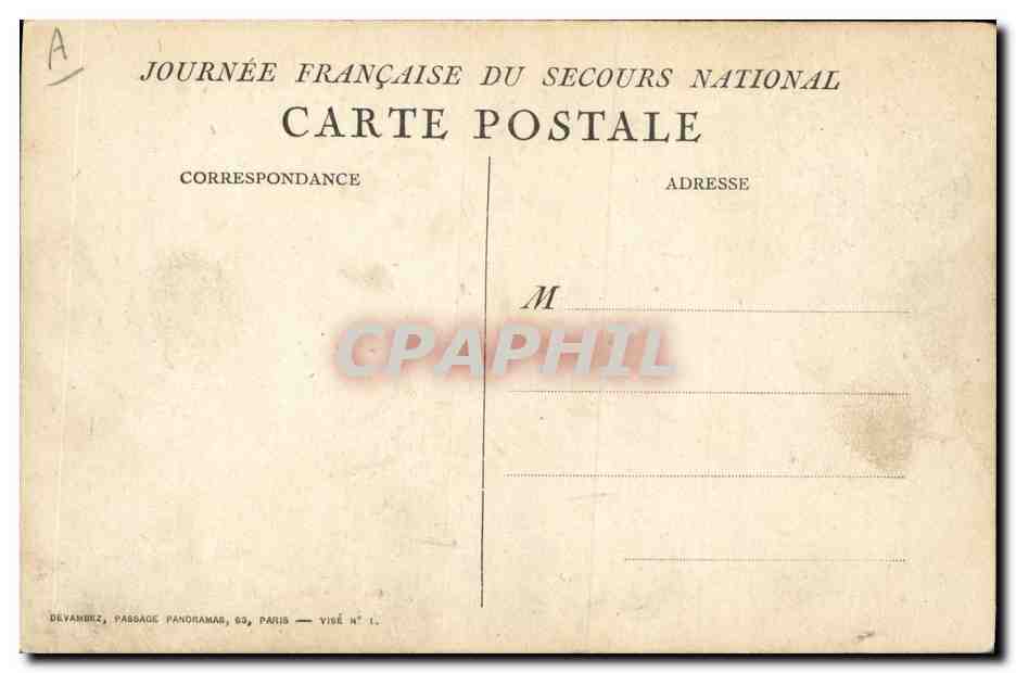 CPA Militaria Secours National  — Rückseite