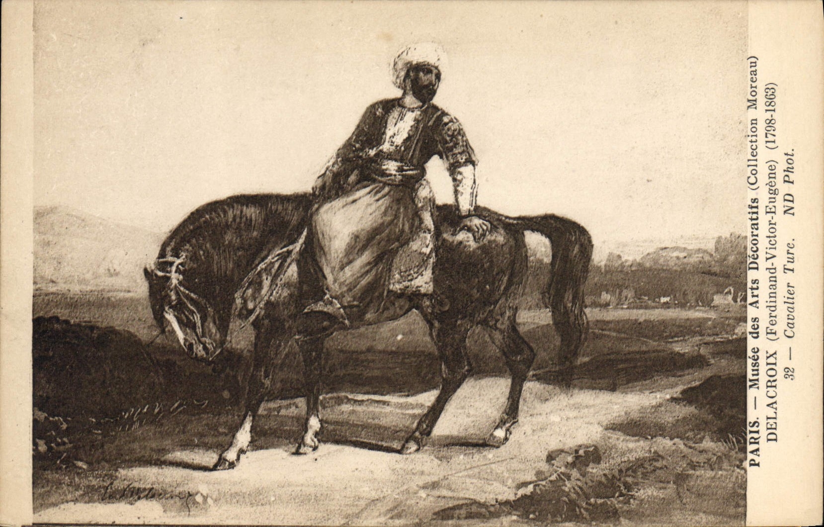CPA Paris Musee des Arts Decoratifs Collection Moreau Delacroix Cavalier Turc 