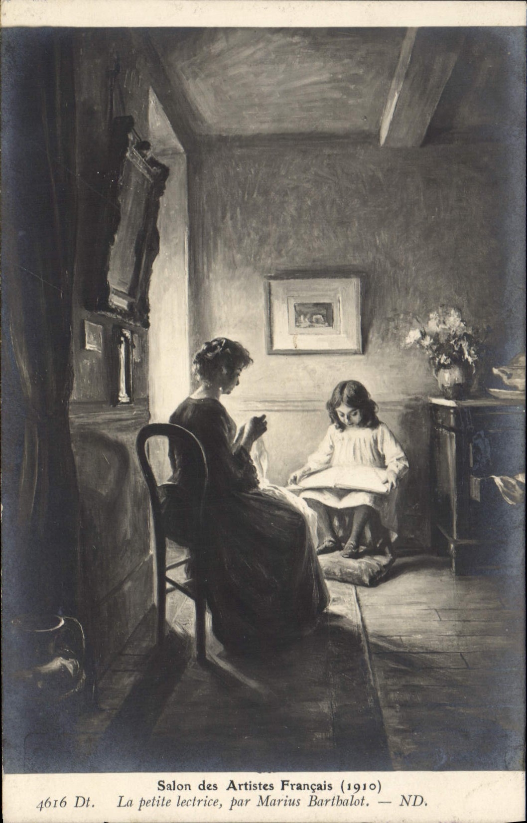 CPA Salon La petite lectrice Marius Barthalot 