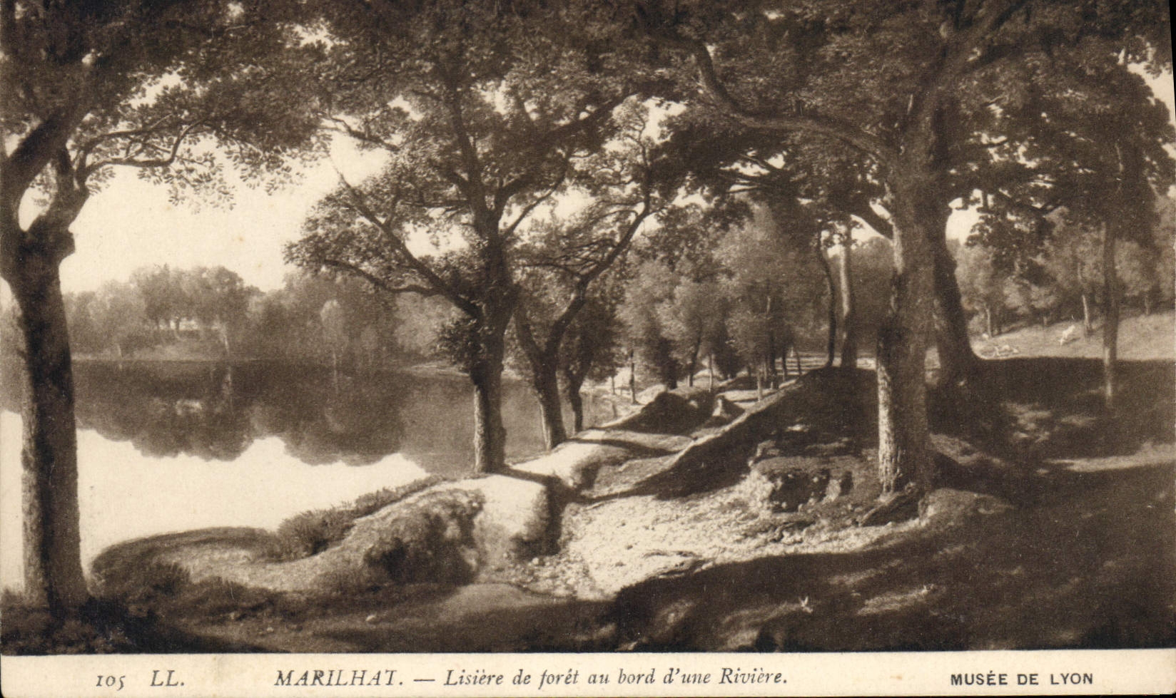 CPA Marilhat Lisiere de foret au bord d'une riviere Musee de Lyon 