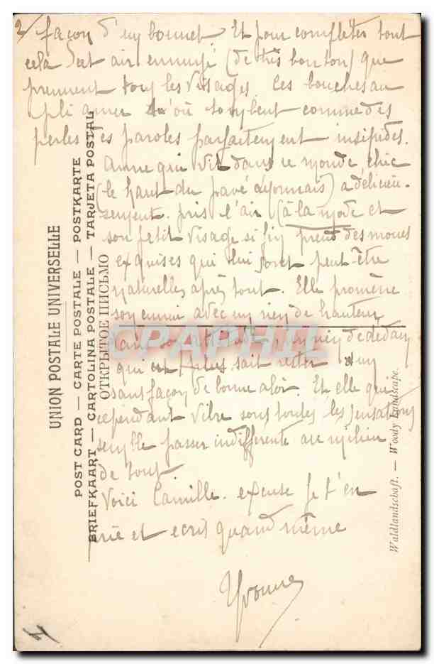 CPA Marilhat Lisiere de foret au bord d'une riviere Musee de Lyon  — Verso