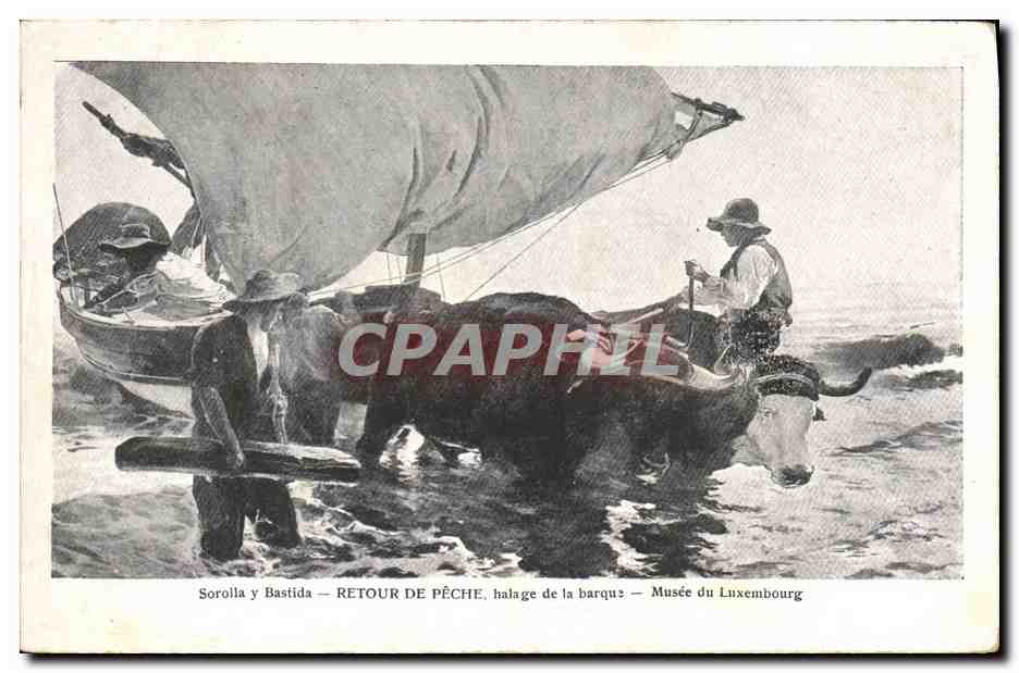 CPA Sorolla y Bastida Retour de peche halage de la barque Musee du Luxembourg 