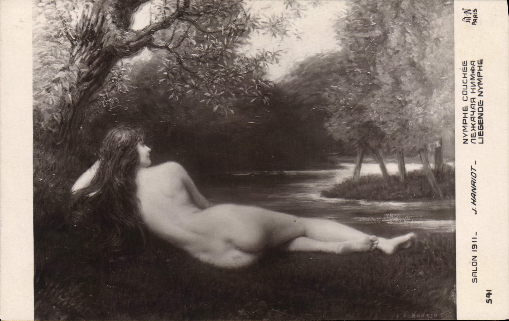 CPA Nu erotique Hanriot Salon 1911 Nymphe couchee 