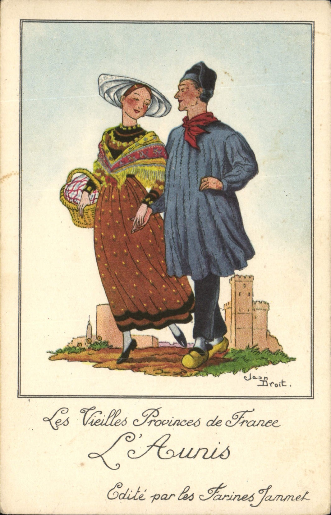 CPA Folklore L'Aunis Farines Jammet 