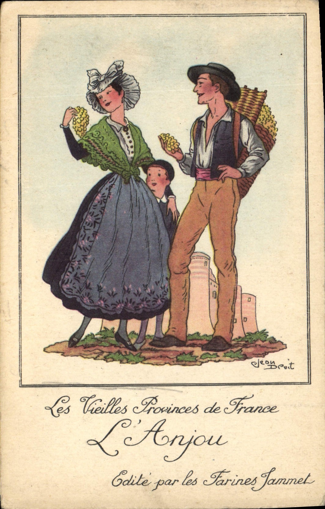 CPA Folklore L'Anjou Farines Jammet 