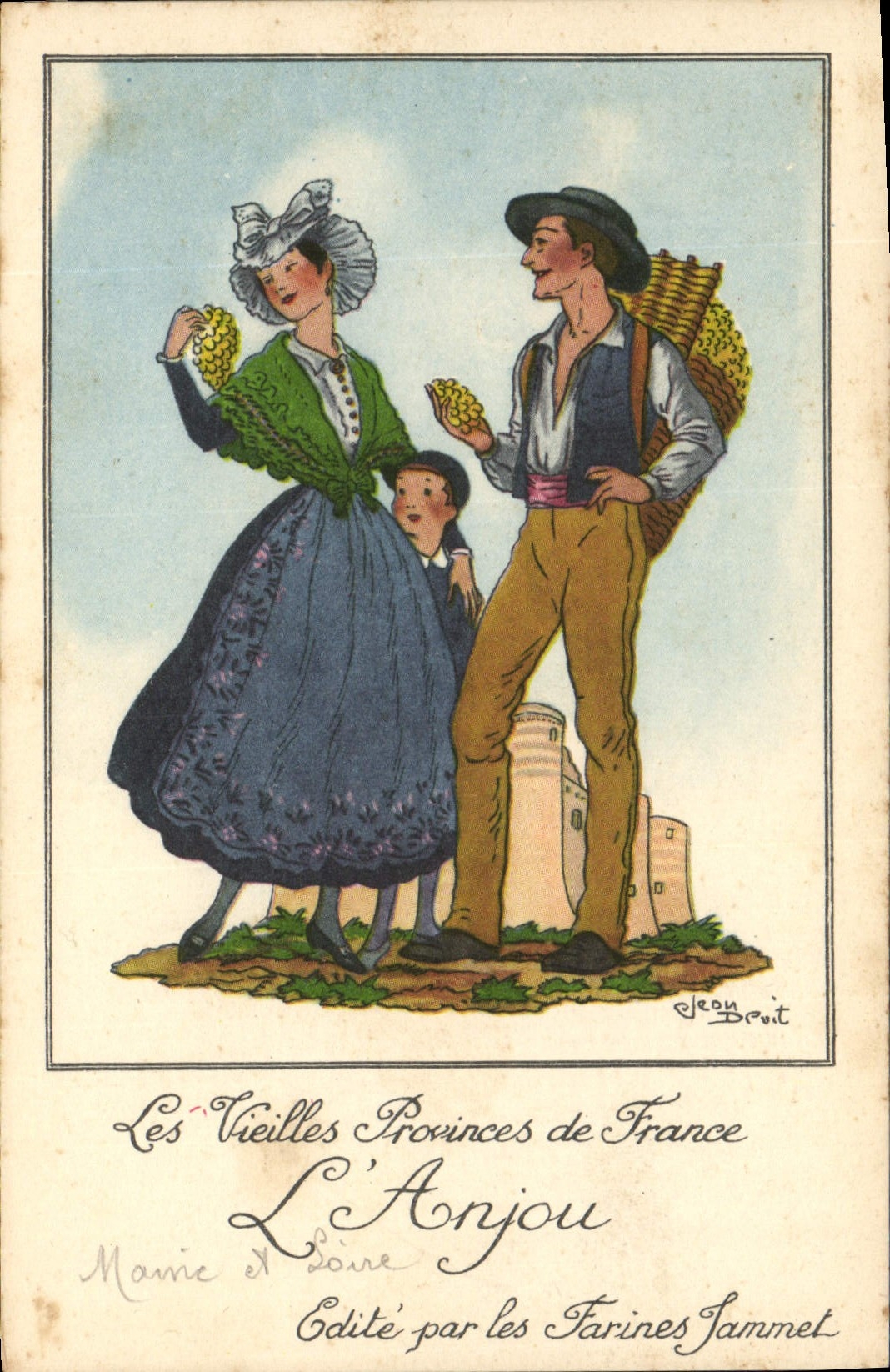 CPA Folklore L'Anjou Farines Jammet 