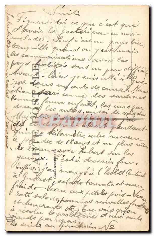 CPA Folklore Au pays Marchois  — Verso