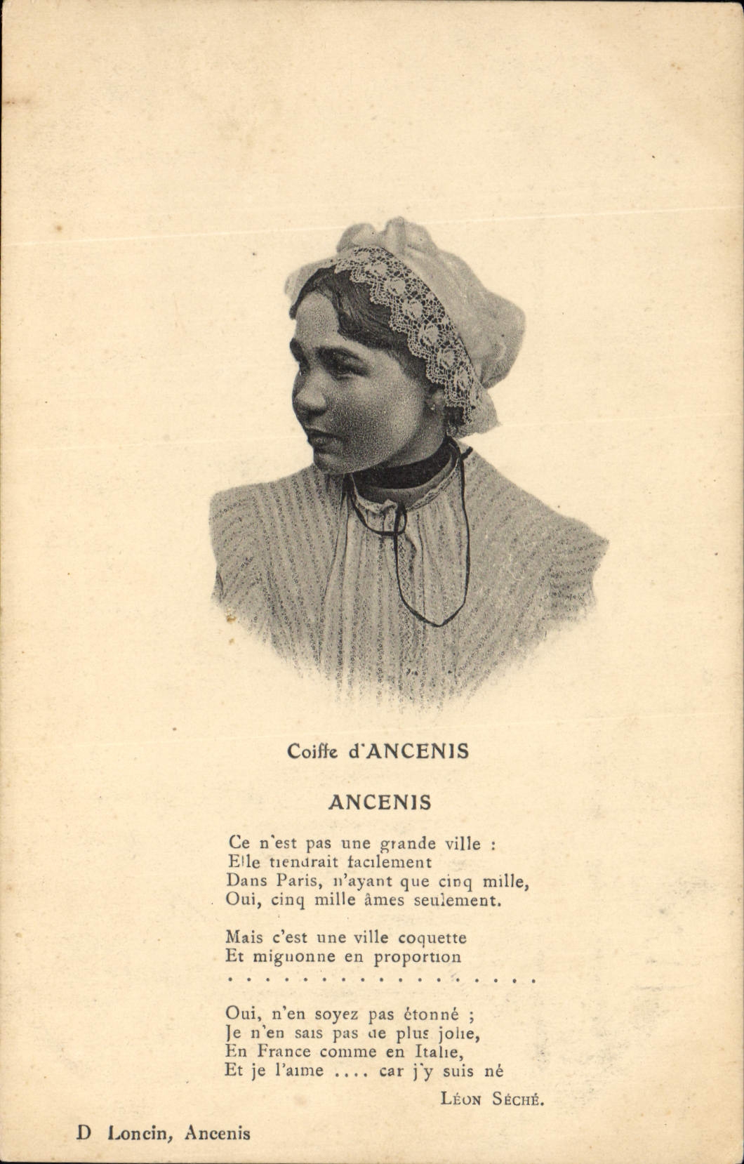 CPA Folklore Coiffe d'Ancenis 