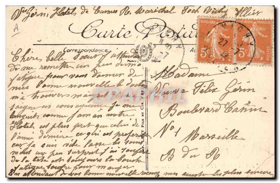 CPA Folklore Environs de Vichy Types de Bourbonnaises  — Verso