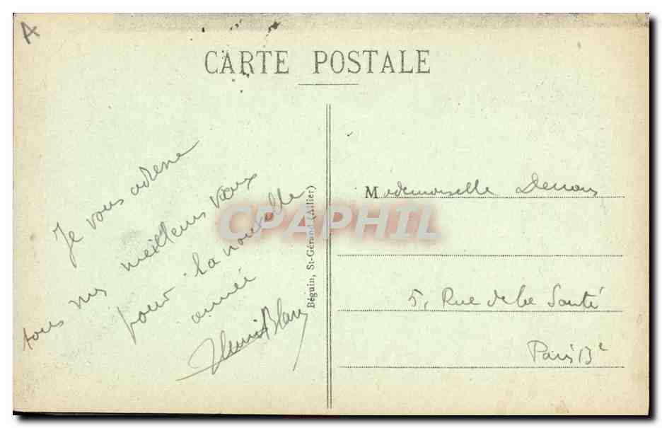 CPA Folklore Fileuse Bourbonnaise  — Verso